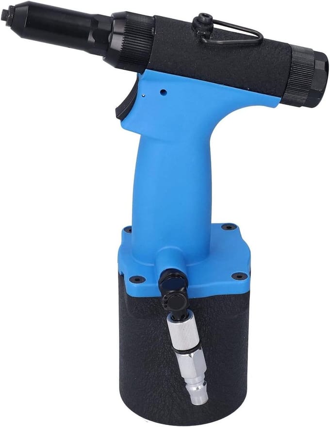 Luchtklinknageltang - Pneumatisch Klinkpistool - Metaal Bevestigen - Draaibare Koppeling - 2.4-4.8mm - Grijs