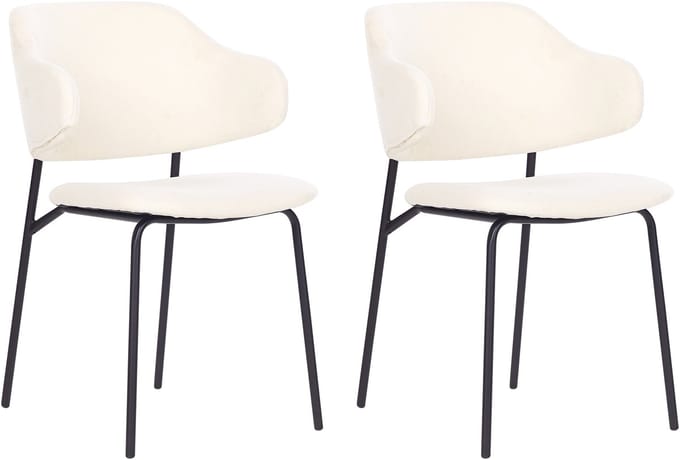 KENAI - Eetkamerstoel set van 2 - Lichtbeige - Polyester