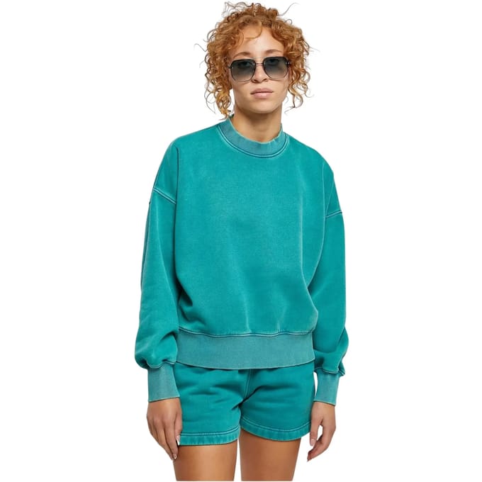 Urban Classics - Oversized Stone Washed Crewneck sweater/trui - XL - Blauw