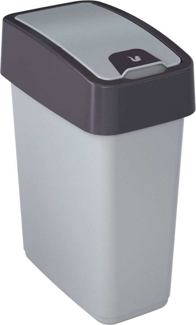 Afvalbak Met Flip Deksel 36x29x15 - 10 L Magne Grijs Keeeper 10603