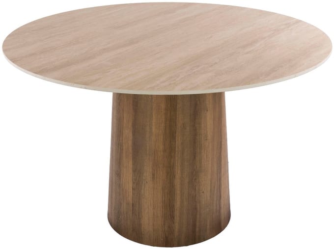 Fraaai - Dexter eettafel rond ø120cm - 3D keramiek travertin