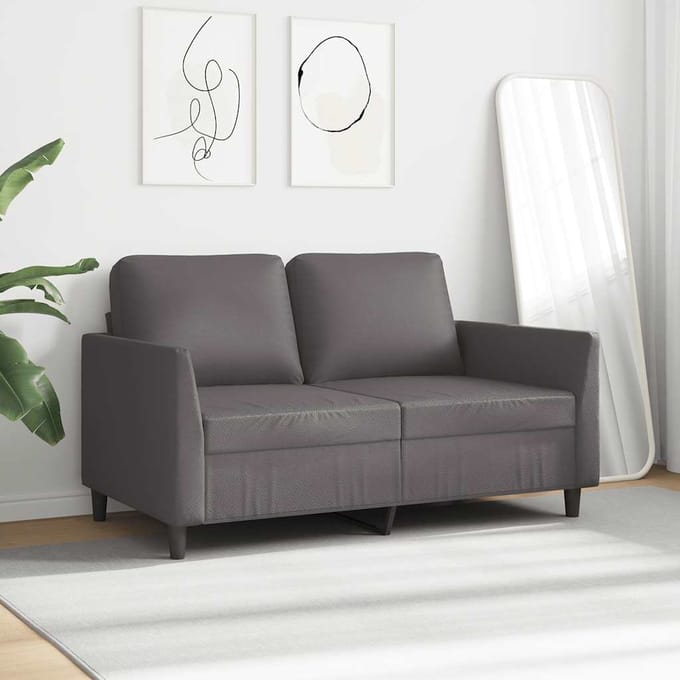 vidaXL - Tweezitsbank - 120 - cm - kunstleer - grijs