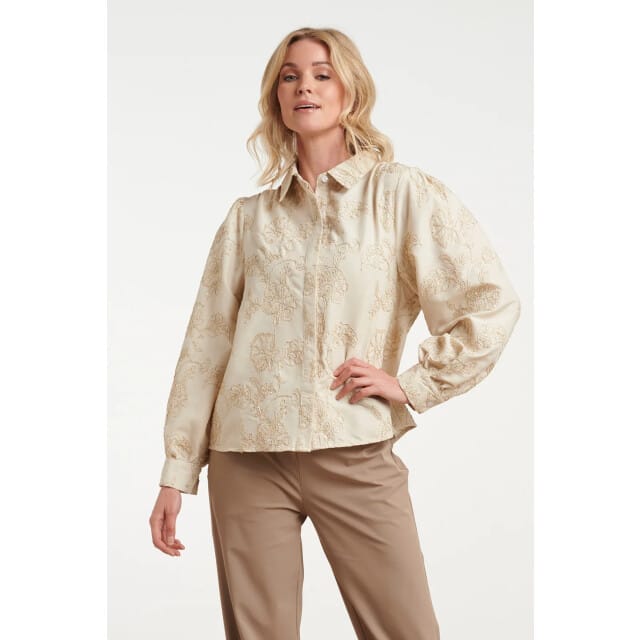 Smashed Lemon Blouse van geweven stof met geborduurd bloemdessin |