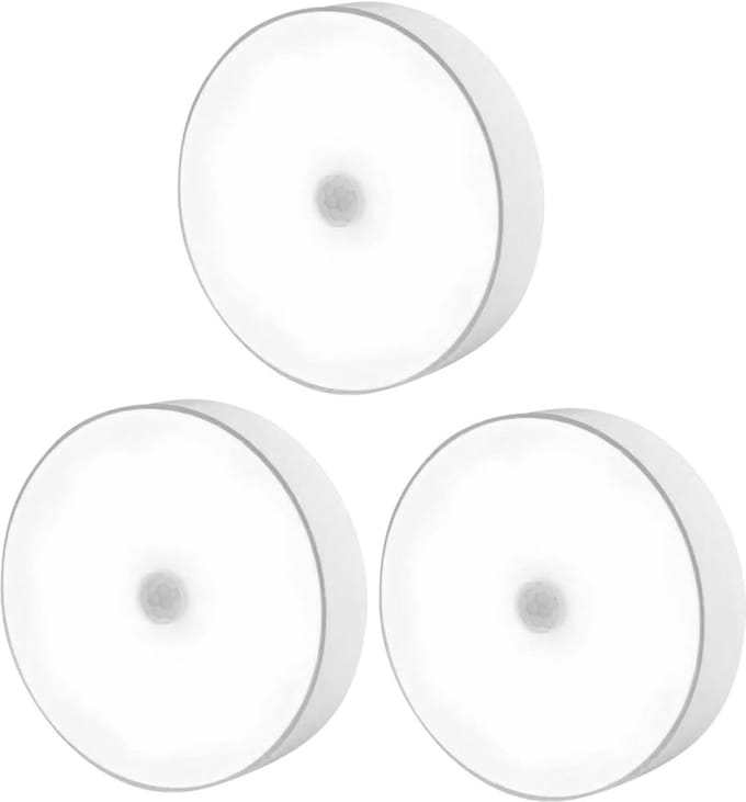 Draadloze Bewegingssensor Verlichting Binnen - Set van 3 Oplaadbare Kastspots met Nachtlicht Modus