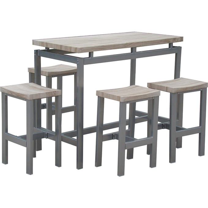 FurniStyle Eetkamerset 5-delig Davos – Bartafel Met 4 Krukken