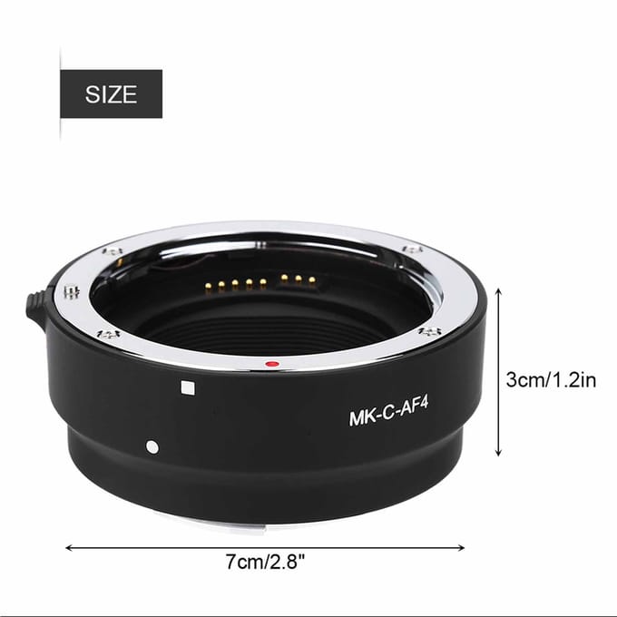 Bague d'adaptation de mise au point automatique Meike MK‑C‑AF4 pour monture d'appareil photo vers objectif EF EF S blue