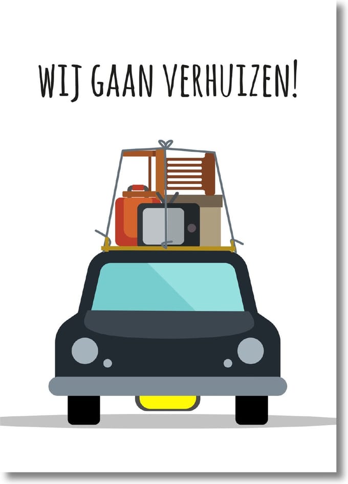 Auto | Verhuiskaarten - adreswijziging | A6 | kaartenset | 12 stuks