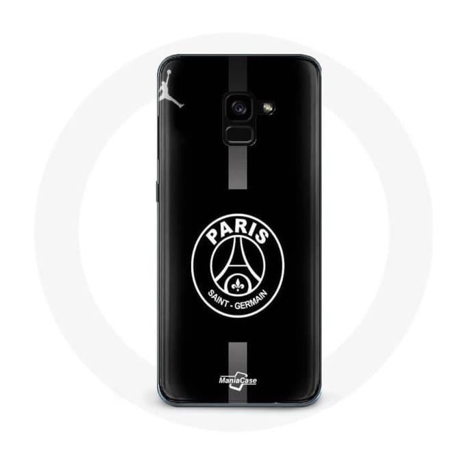 Coque - MANIACASE - Samsung Galaxy A5 2018 - Logo PSG - Couleur Gris - Souple gris