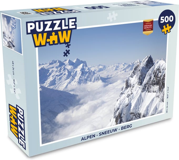 Puzzel Alpen - Sneeuw - Berg - Legpuzzel - Puzzel 500 stukjes