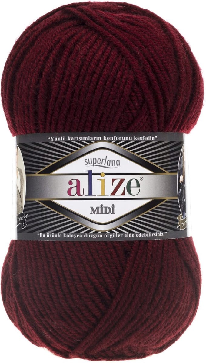 Alize Superlana Midi 57 Bordo Pakket 5 Bollen 500 Gram