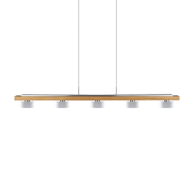 HerzBlut LED hanglamp Estelle, geolied eiken, 6-lamps