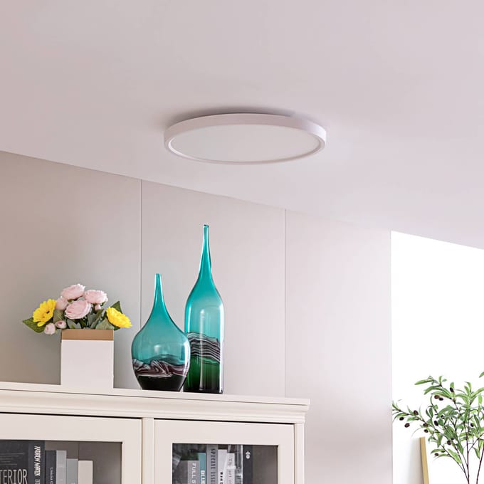 Lindby Smart LED plafondlamp Denora, wit, RGB, CCT, Tuya