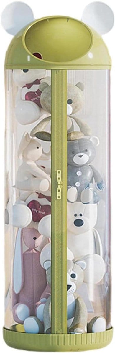 Speelgoedopberger - Knuffelbuis - Ruimte Besparen - Dubbele Ritssluiting - 112 x 30 cm - Groen