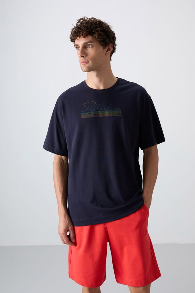 Oversized Geprinte Katoenmix T-Shirt
