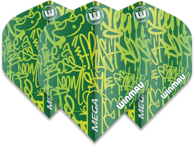 Winmau Mega Standard Graphic Green - Dart Flights