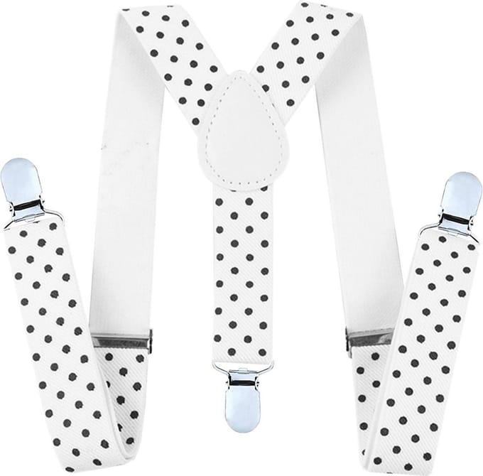 Fako Fashion - Kinder Bretels - Kinderbretels - Stippen - 65cm - Wit