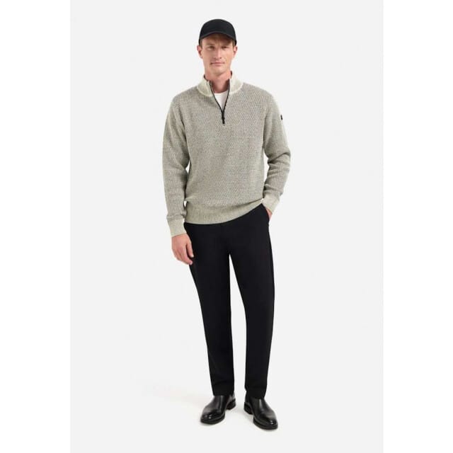 No Excess Pullover Half Zipper 2 Coloured Melange Stone Maat: L | Sweaters Outlet | Heren | Grijs
