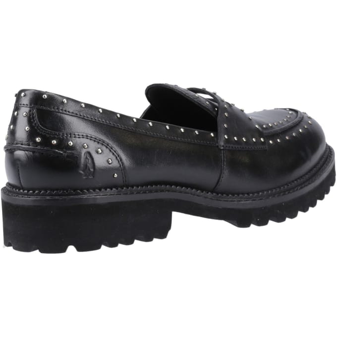 Hush Puppies Genie Leren Dames Zwarte Standaard Instappers