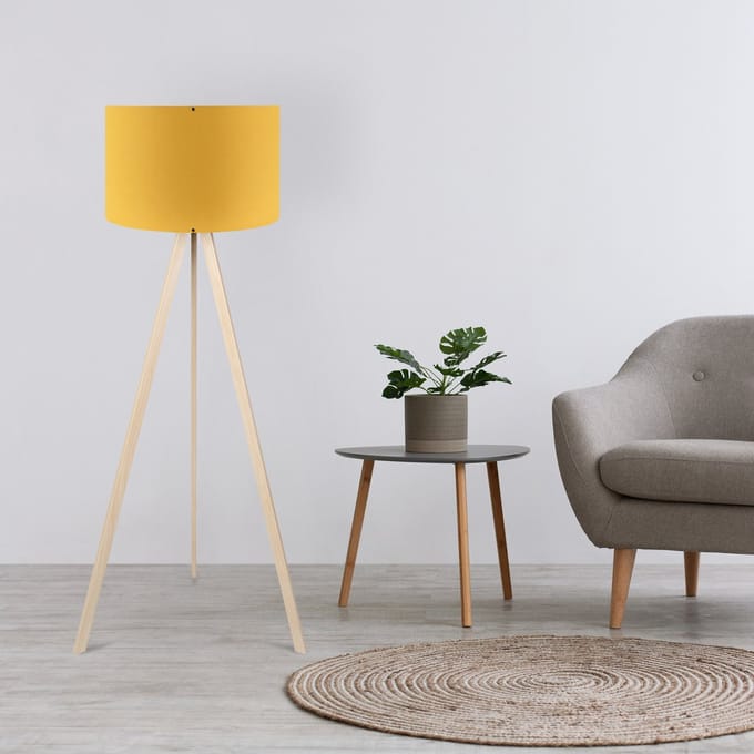 Asir - Vloerlamp - Geel & Crème - 38 x 140 cm