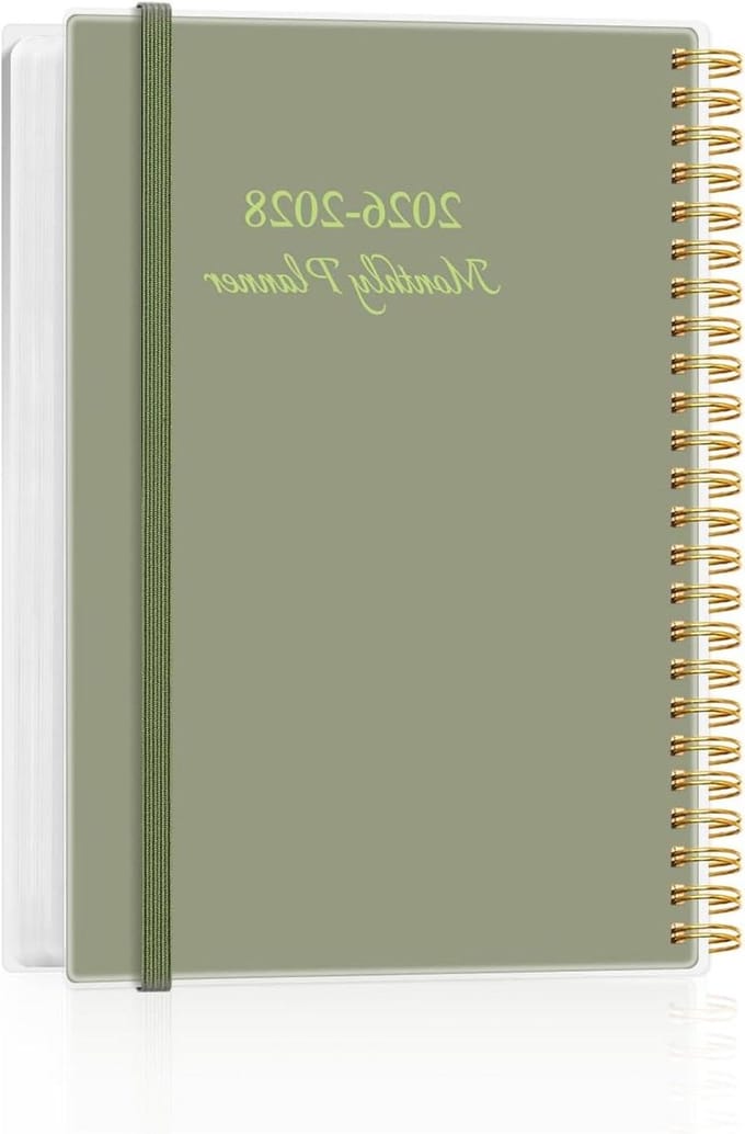 Maandplanner 2026-2028 - Drijarige Kalender - Planning Thuis - Spiraalbinding Binnenzak - 147 x 216 cm - Groen