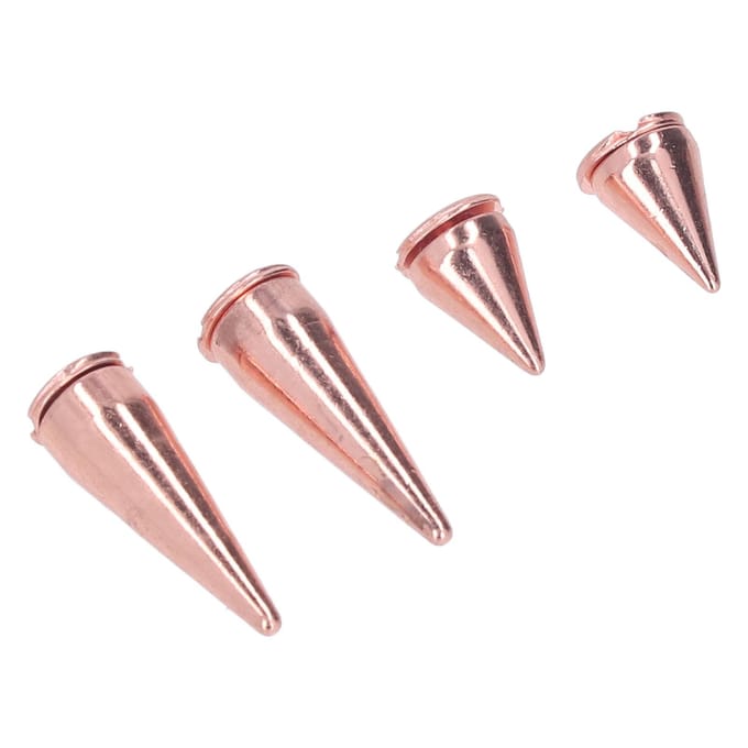 20 Stuks 7x10mm 7x20mm Punk Kegel Spikes Noppen Roségoud Metaal Geëlektroplateerde Spikes Schroefklinknagels Voor beige