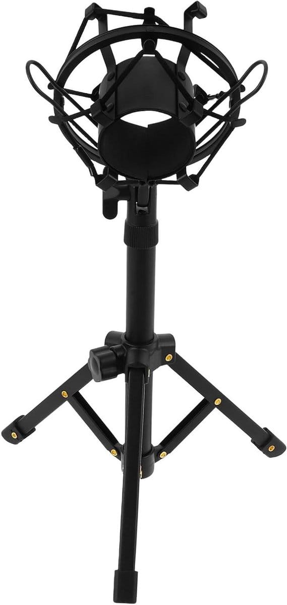 Microfoonstandaard Bureau - Verstelbare Arm - Podcasting Opnamen - Schokbestendige Houder - 33 cm Lengte - Zwart