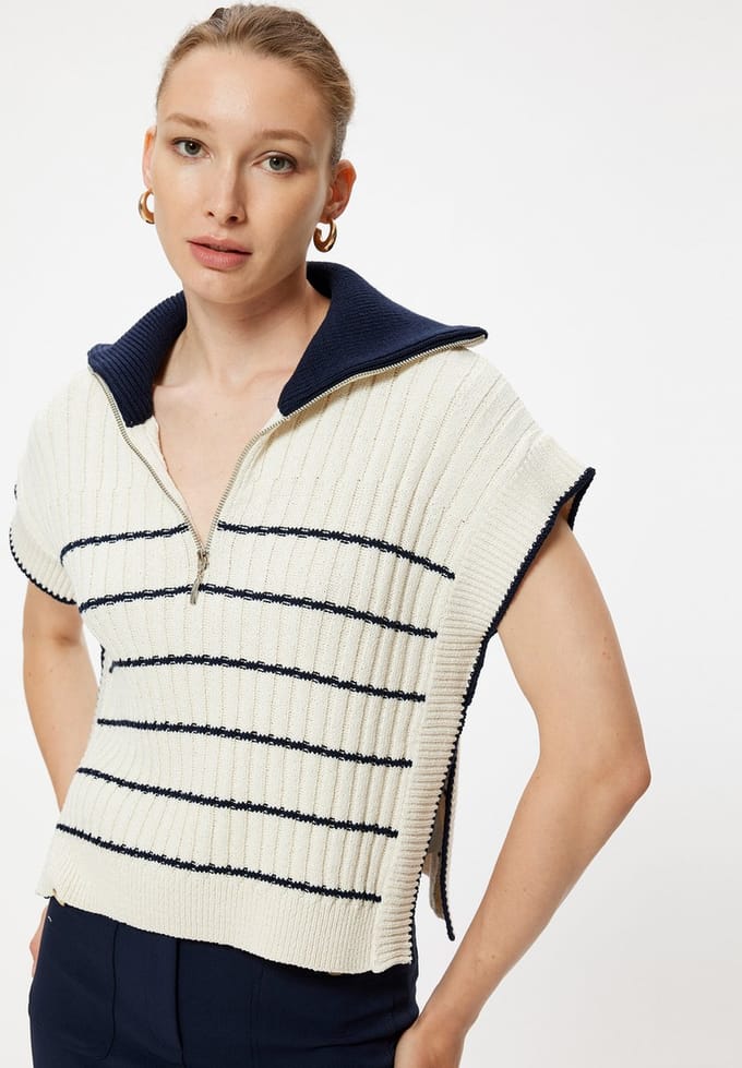 Rechte kraag Rits gedetailleerd Sweater