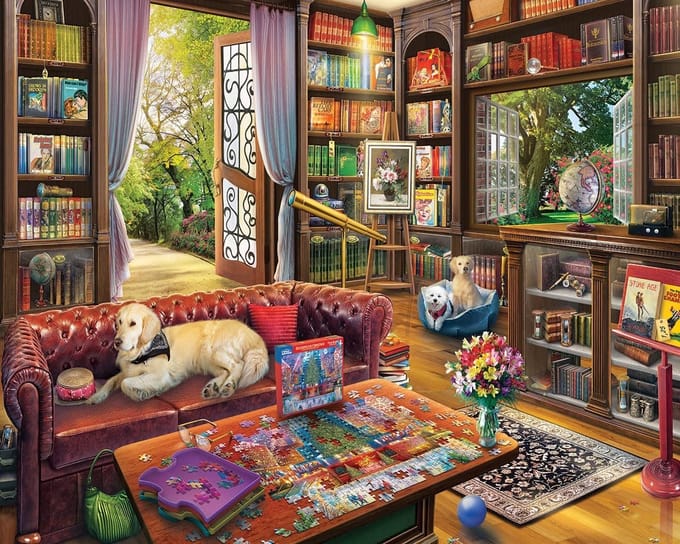 1000 Stukken Legpuzzel met Dieren in de Bibliotheek