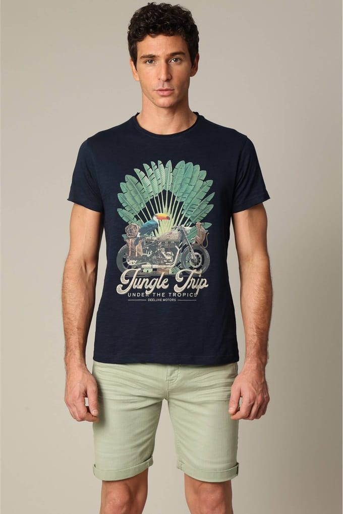 Deeluxe Aventura M+ T-shirt Met Korte Mouwen Blauw L Man