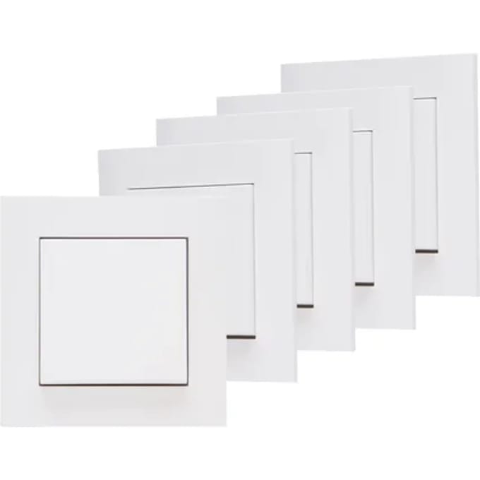 Kopp Wisselschakelaars Athenis Serie 5 Stuks Mat-wit