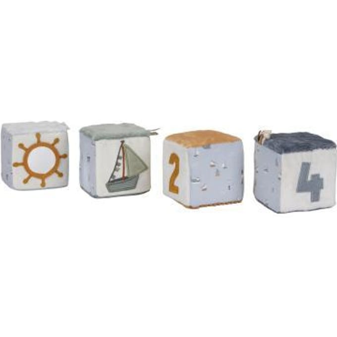 Little Dutch Soft Blokken Sailors Bay blauw 4-pack Babyknuffels