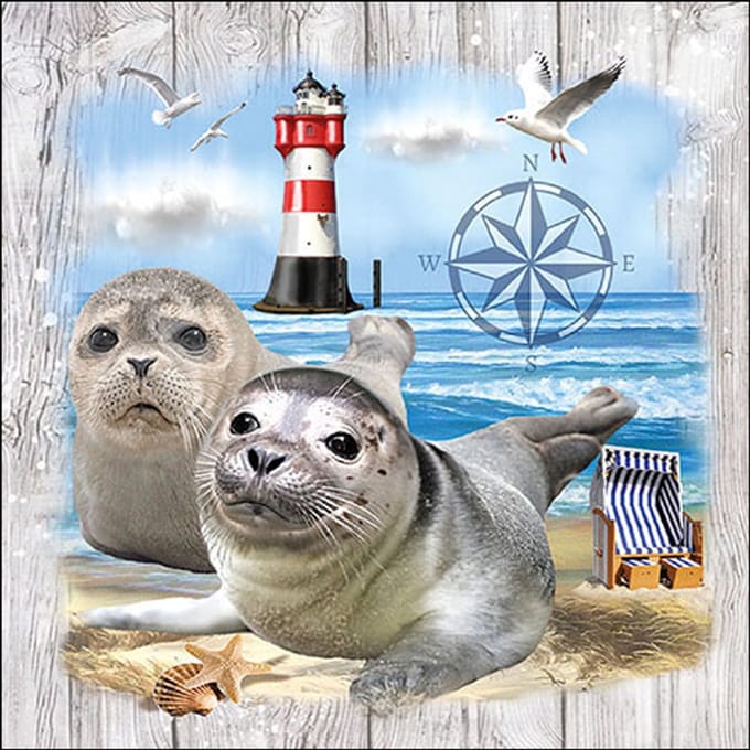 Ambiente - Lunch servetten - Seal Couple