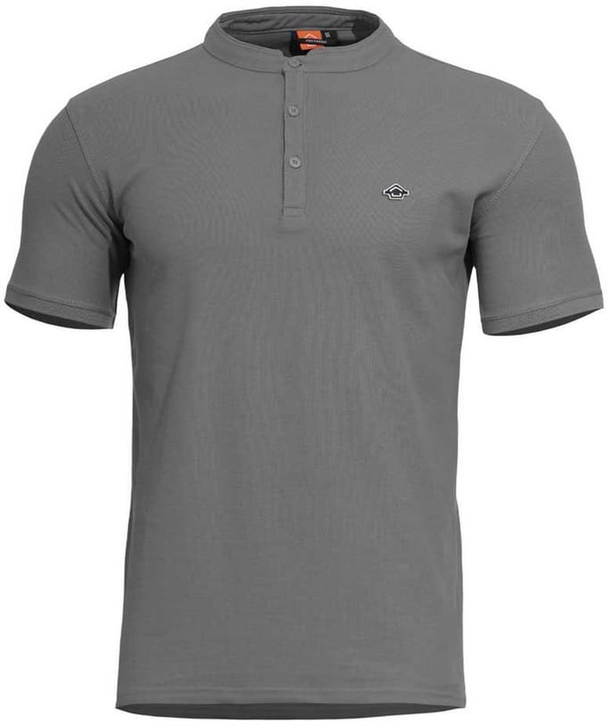 Pentagon Levantes Henley Korte Mouw Poloshirt Grijs XL Man