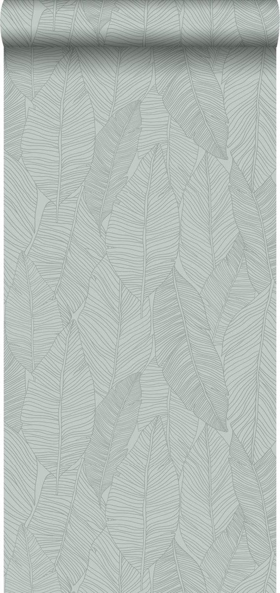 Origin Wallcoverings behang bladeren vergrijsd groen - 347711 - 0,53 x 10,05 m