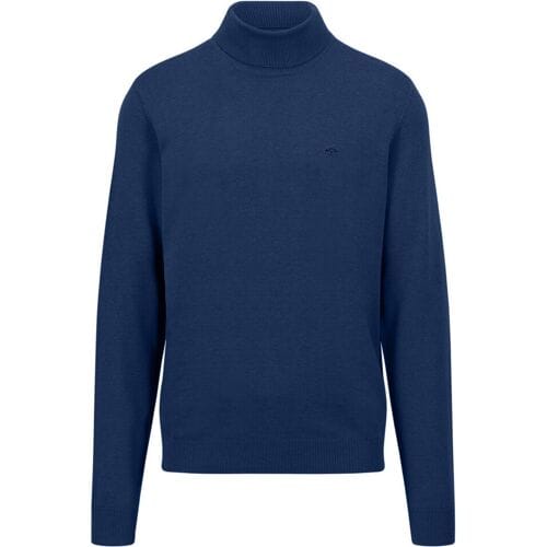 Fynch-Hatton Trui Rollneck Uni Color Superfine Cotton Night / male