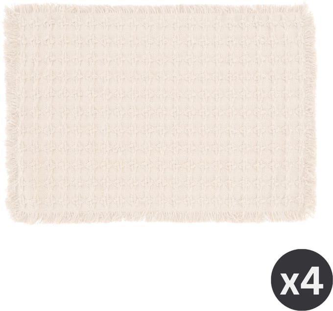 Tiseco - Placemat YUNA - SET/4 - boho - stof - 33x45 cm, ivoor