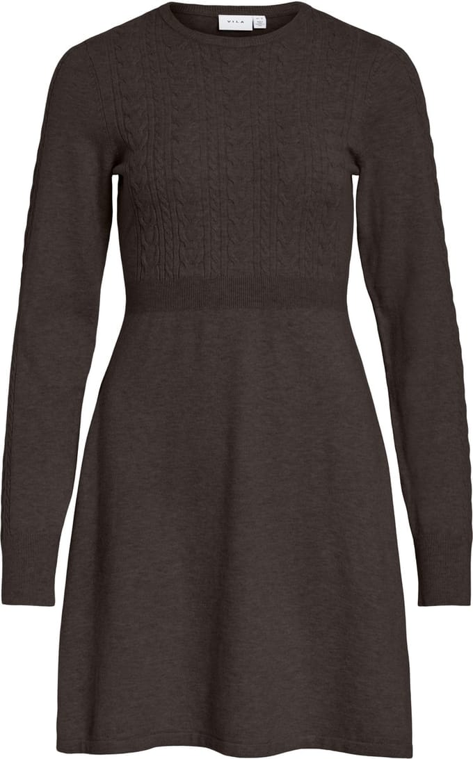 VILA - VIKERRY O-NECK L/S CABLE KNIT DRESS NOOS - Dames - Mini jurken