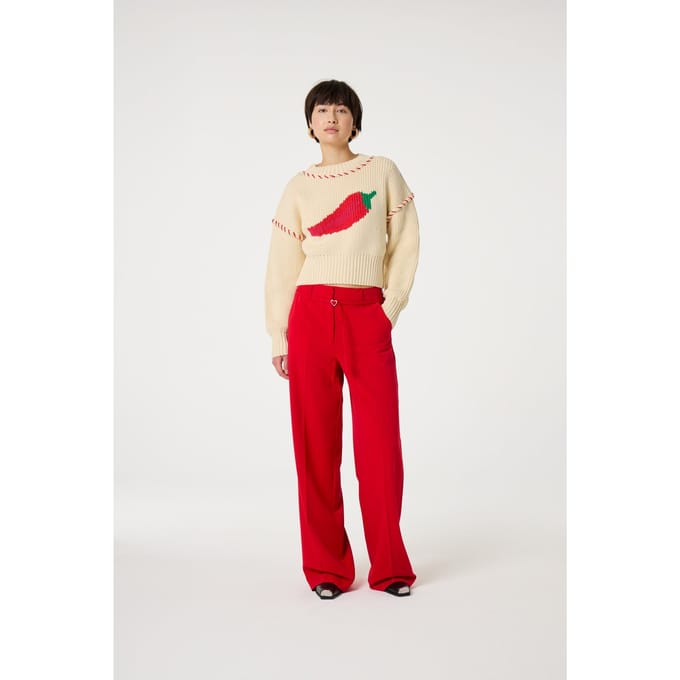 Fabienne Chapot Nelsan Trousers Red Hot Chilli Maat: 36 | Pantalons Outlet | Dames | Rood