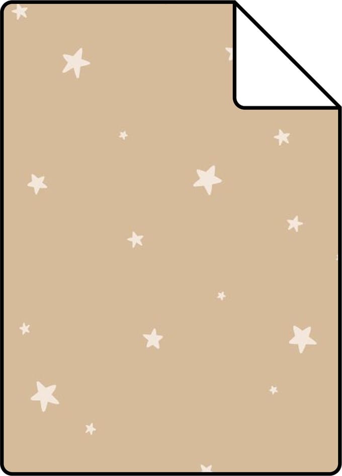 Proefstaal ESTAhome behang sterretjes beige - 26.5 x 21 cm - 139687-S