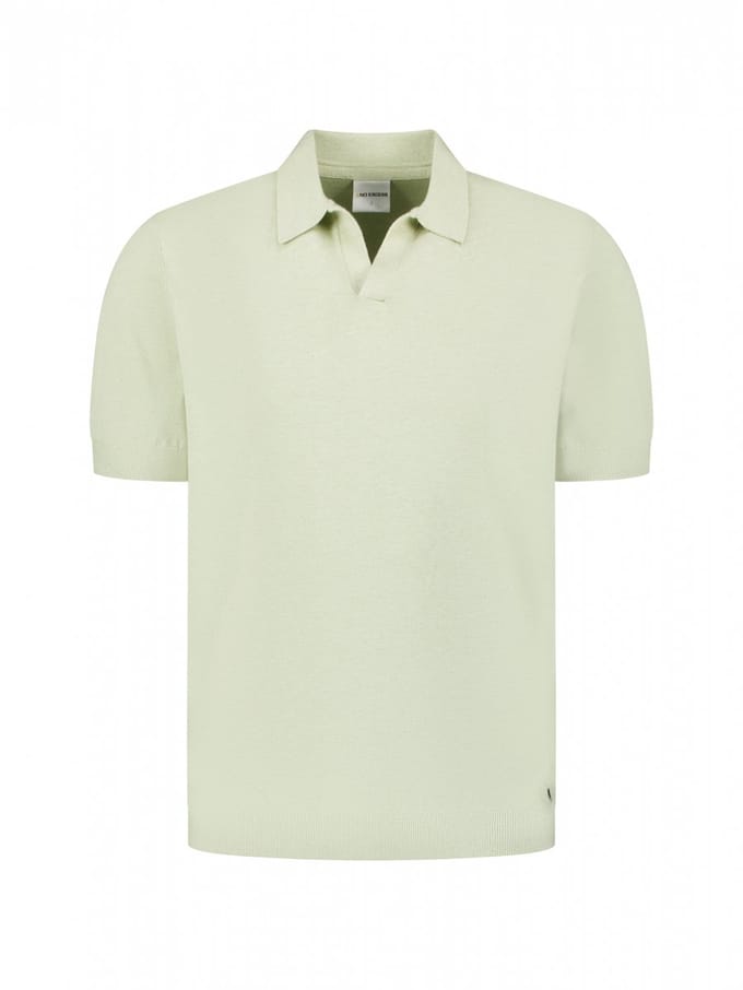 No Excess Pullover short sleeve v-polo melang green