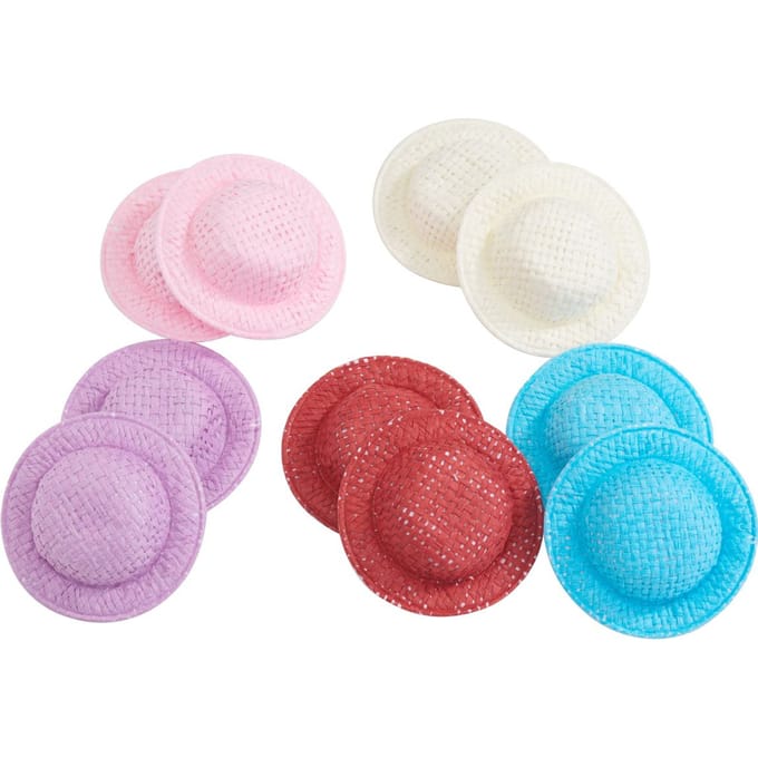 VBS Strohoed "Assorti", Ø 5 cm, 10 stuks