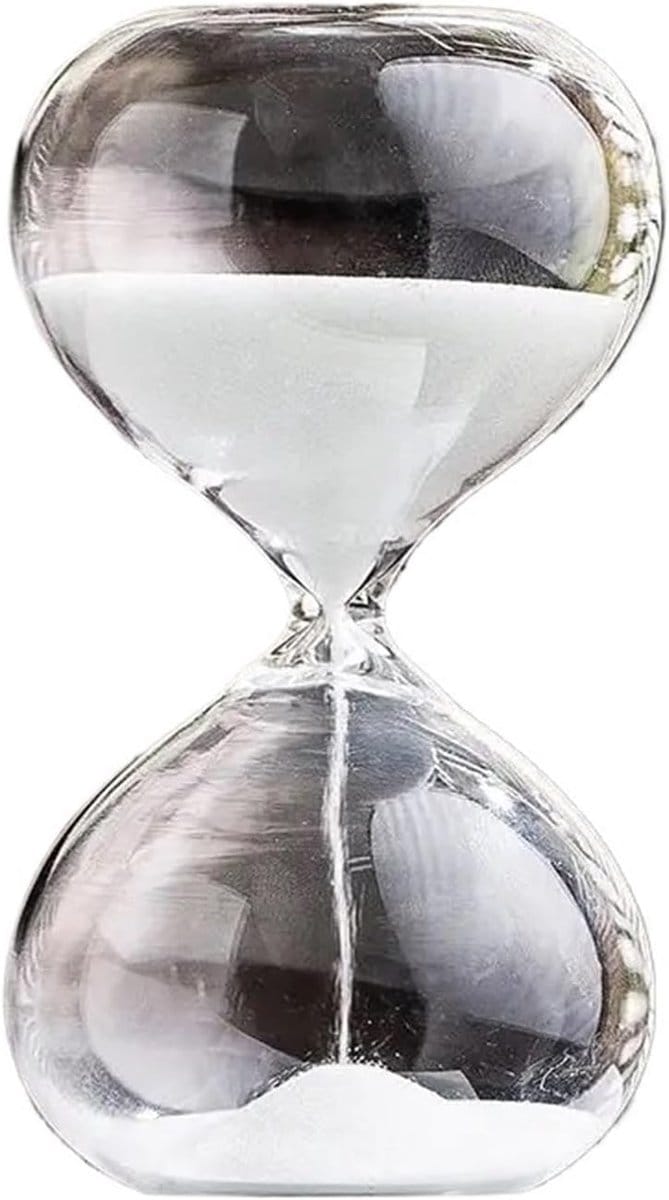 Zandloper - Zand timer - Tijdbeheer - Klassiek decorstuk - 60 minuten - Wit