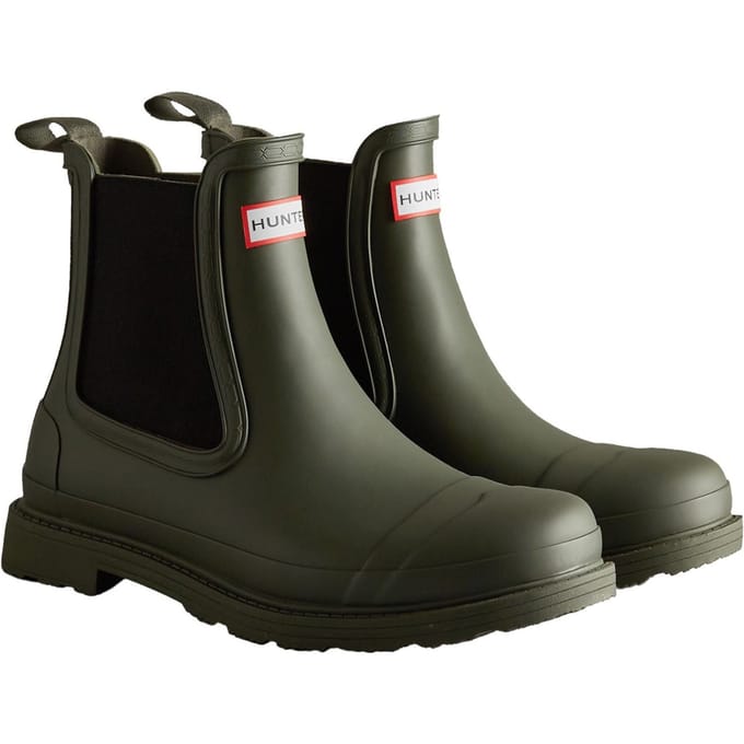 Hunter Commando Heren Regenlaarzen Donker Olijf Van Rubber