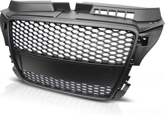 Grill geschikt voor AUDI A3 (8P) RS-STIJL 04 08-07 12 MAT ZWART