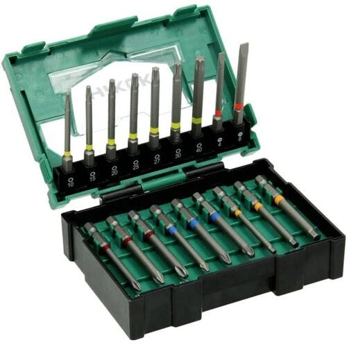 HiKOKI 40030022 Bitset T-profiel, Plat, Kruiskop Phillips, Kruiskop Pozidriv, Zeskant Incl. bithouder