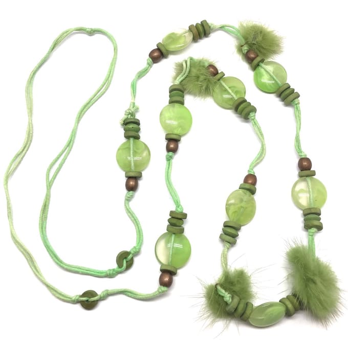Behave - Lange kralen ketting - Groen - 120 cm