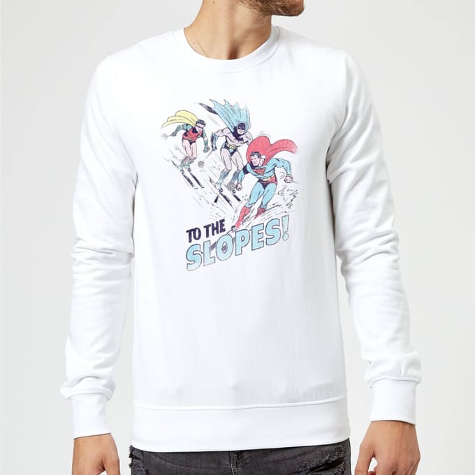 DC To The Slopes! Christmas Jumper - White - M