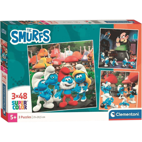 Clementoni - Puzzel - 3x48 Stukjes - De Smurfen - Puzzel Voor Kinderen - Vanaf 5 Jaar