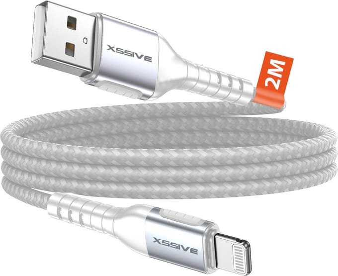 Xssive Gevlochten USB Kabel - geschikt voor iPhone met Lightning aansluiting - 2 meter