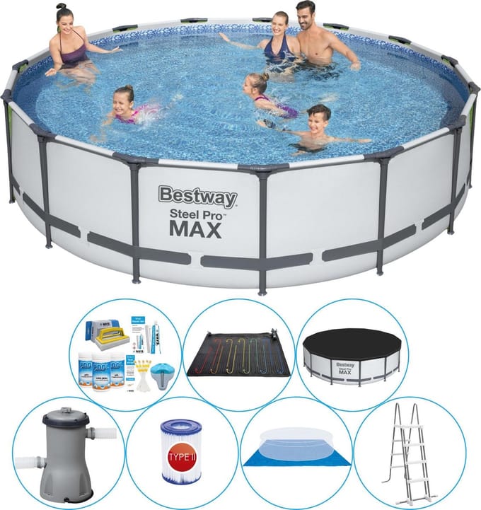 Steel Pro MAX Rond 457x107 cm - Zwembad Combi Deal